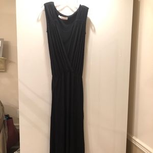Black Wrap Soft Casual Maxi Dress